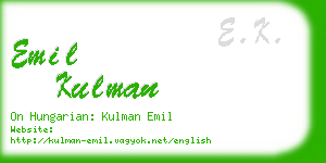 emil kulman business card